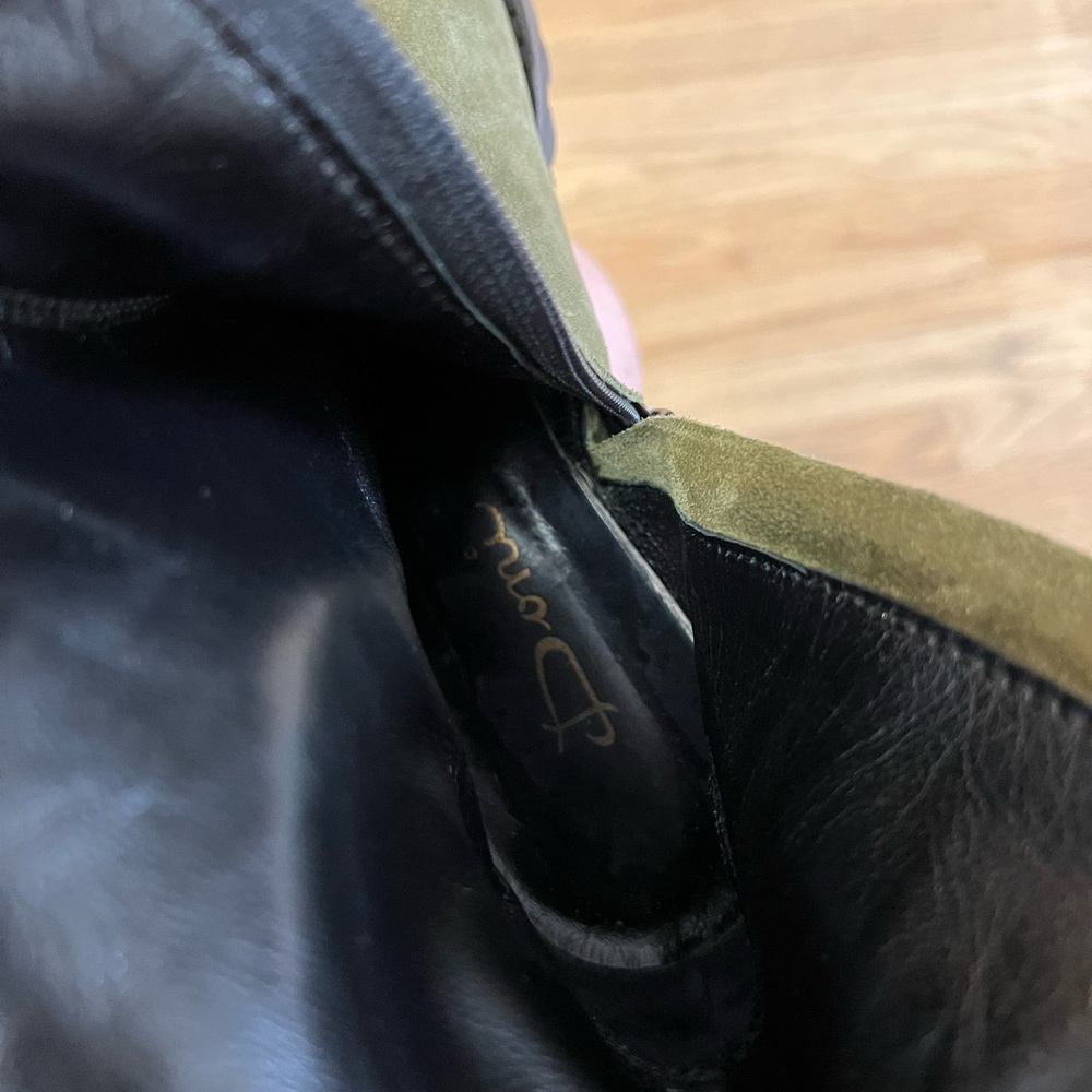 Green sued lug  sole midcalf boots - Picture 10 of 12